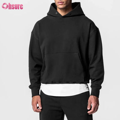 Sudadera con capucha deportiva de gran tamaño para hombre, 100% algodón, básica, lisa, de manga larga, con bolsillo, jersey básico de invierno