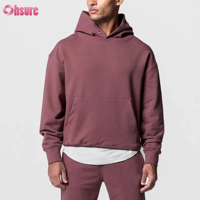 Sudadera con capucha deportiva de gran tamaño para hombre, 100% algodón, básica, lisa, de manga larga, con bolsillo, jersey básico de invierno