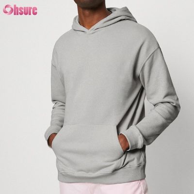 Vestido confortable, con ajuste regular, de color sólido, con manga larga, con sudadera con capucha para hombres.