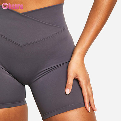 Por mayor Gimnasio Crossover Calzoncillos deportivos de yoga sin costura delantera Calzoncillos de correr para mujer