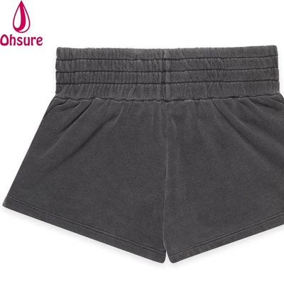Pantalones cortos de boxeo para mujer, pantalones cortos deportivos para correr, pantalones cortos de gimnasia, logotipo personalizado, rizo de algodón, tejido estampado, 100% algodón, serigrafía