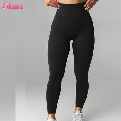 Gran estilo cintura alta ejercicios de yoga calzoncillos sólidos para mujeres pantalones de yoga personalizado usar 220 gramos