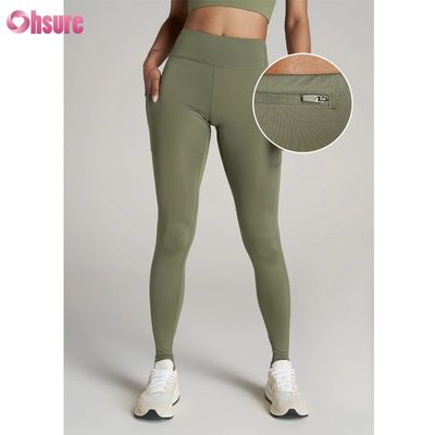 Mallas deportivas texturizadas Pantalones deportivos de yoga fitness con diseño de cremallera Mallas de yoga deportivas para mujer