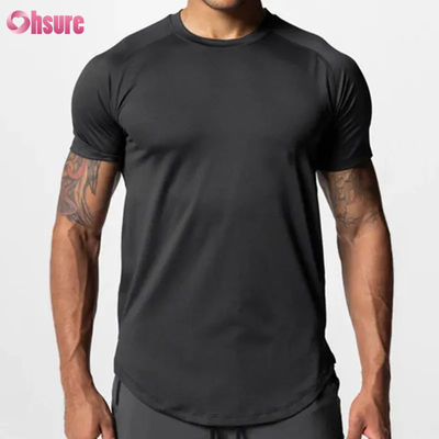 Camisetas de gimnasio para hombre, talla grande, serigrafía en blanco, manga corta, secado rápido, cuello redondo, camisetas deportivas de gran tamaño