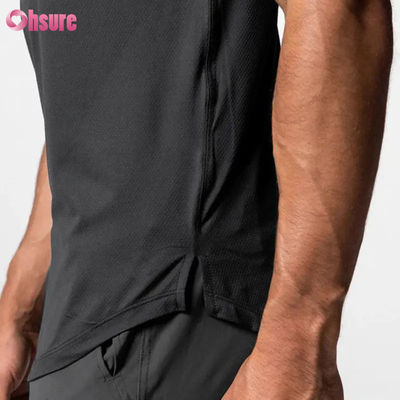 Camisetas de gimnasio para hombre, talla grande, serigrafía en blanco, manga corta, secado rápido, cuello redondo, camisetas deportivas de gran tamaño
