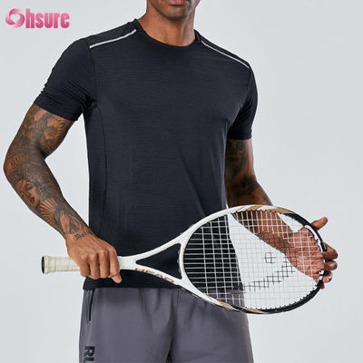 T-shirt profesional de deportes masculinos de alta calidad de verano con capacidad para respirar de fitness de vestir logotipo personalizado de poliéster seco rápido Tops deportivos