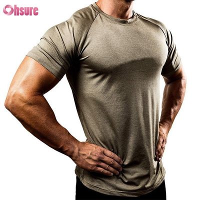 88% Poliéster 12% Spandex 180/210GSM Impresión Serigrafiada Ropa Deportiva para Gimnasio Fitness Camiseta Casual Activa para Hombre Mayorista de Tops Deportivos