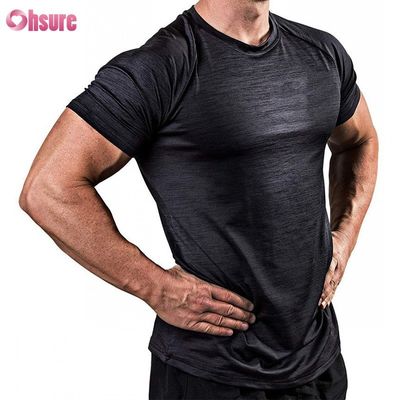 88% Poliéster 12% Spandex 180/210GSM Impresión Serigrafiada Ropa Deportiva para Gimnasio Fitness Camiseta Casual Activa para Hombre Mayorista de Tops Deportivos