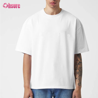 ODM 220 GSM 100 de algodón Simple Manga corta de gran tamaño Hombres camiseta gruesa Peso pesado Esenciales en blanco Logotipo personalizado camiseta deportiva