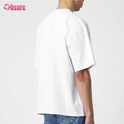 ODM 220 GSM 100 de algodón Simple Manga corta de gran tamaño Hombres camiseta gruesa Peso pesado Esenciales en blanco Logotipo personalizado camiseta deportiva