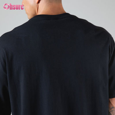 T-shirt de gran tamaño de 220 Gsm de alta calidad de peso pesado de algodón T-shirt personalizado de algodón pesado gimnasio de hombres de gran tamaño T-shirt deportivo