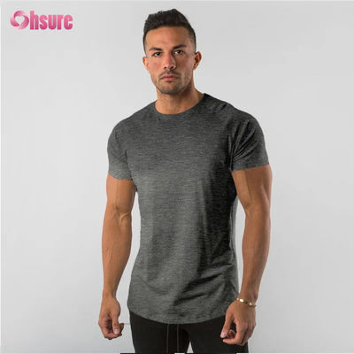 95% algodón, 5% spandex, camiseta deportiva para hombre con logotipo privado personalizado, ropa de gimnasio para entrenamiento, ropa deportiva de fitness, lisa y en blanco