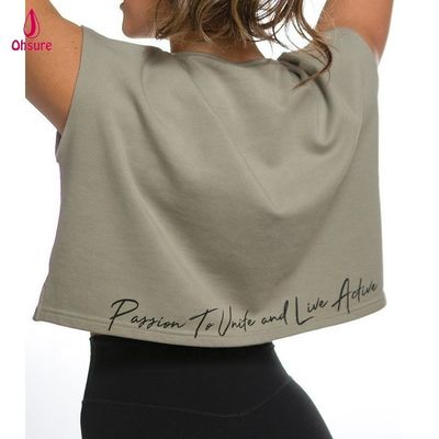 Moda personalizada Mujeres camiseta de manga corta Yoga Vestido Mujeres Gimnasio Correr Crop Tops Jersey Vestidos deportivos Impresión de patrón casual de punto