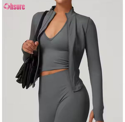 Chaqueta de protección solar collar con cremallera de manga larga chaqueta de yoga femenina sudaderas para mujeres camisetas deportivas de acondicionamiento físico al aire libre