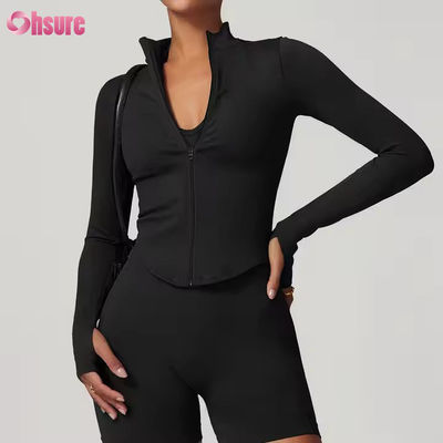 Chaqueta de protección solar collar con cremallera de manga larga chaqueta de yoga femenina sudaderas para mujeres camisetas deportivas de acondicionamiento físico al aire libre