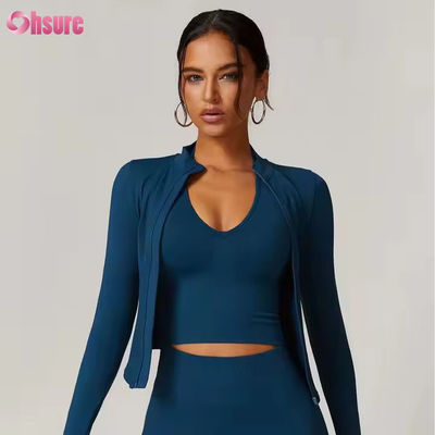 Chaqueta de protección solar collar con cremallera de manga larga chaqueta de yoga femenina sudaderas para mujeres camisetas deportivas de acondicionamiento físico al aire libre