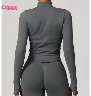 Chaqueta de protección solar collar con cremallera de manga larga chaqueta de yoga femenina sudaderas para mujeres camisetas deportivas de acondicionamiento físico al aire libre