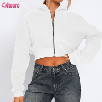 Mujeres con cremallera completa, chaqueta cortada, cómodas, suaves, de estiramiento, térmicas, resistentes al viento, de cuatro vías, sin costuras, en invierno, con capucha