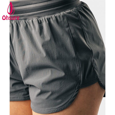 Pantalones cortos deportivos atléticos de cintura alta de diseño OEM de alta calidad para mujer, fitness, gimnasio, correr, yoga, pantalones cortos, tejido casual