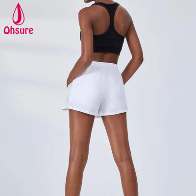 Mujeres de alta calidad 2 en 1 calzoncillos de gimnasio malla rápida secar ropa deportiva calzoncillos de yoga de ajuste suelto calzoncillos de correr personalizados
