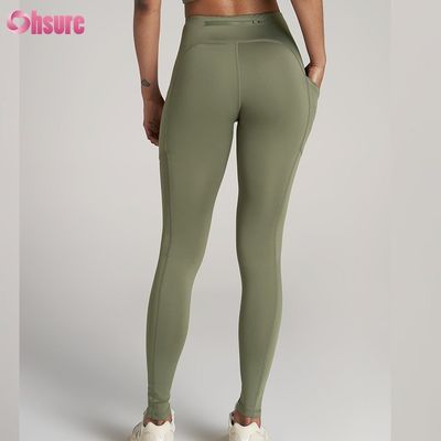 Mallas de yoga de talla grande con bolsillo trasero con cremallera, que absorben la humedad y de secado rápido para mujer