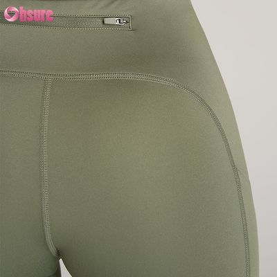 Mallas de yoga de talla grande con bolsillo trasero con cremallera, que absorben la humedad y de secado rápido para mujer
