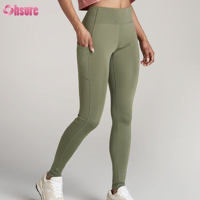 Mallas de yoga de talla grande con bolsillo trasero con cremallera, que absorben la humedad y de secado rápido para mujer