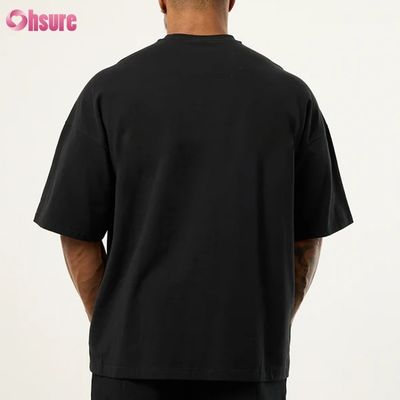 Venta caliente Verano de peso ligero de bambú de fibra de equipo Cuello Manga corta camiseta de boxeo de gran tamaño para hombres