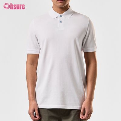 100% de algodón personalizado personalizado impresa hombres camisetas de polo de gran tamaño camisetas de peso pesado en blanco