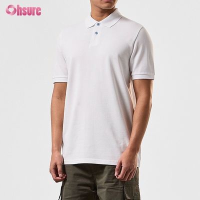 100% de algodón personalizado personalizado impresa hombres camisetas de polo de gran tamaño camisetas de peso pesado en blanco