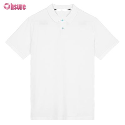 100% de algodón personalizado personalizado impresa hombres camisetas de polo de gran tamaño camisetas de peso pesado en blanco