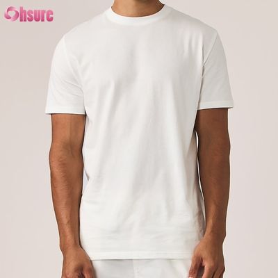 Camiseta en blanco de algodón 100% personalizada para hombre, de gran tamaño, de 180-300GSM, de peso pesado, con estampado personalizado