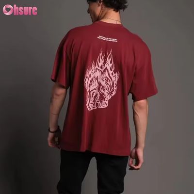 Camiseta de gran tamaño 300GSM de peso pesado en blanco 100% de algodón personalizado Camisetas de mujer impresas personalizadas