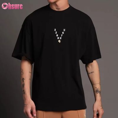 Camiseta de gran tamaño 300GSM de peso pesado en blanco 100% de algodón personalizado Camisetas de mujer impresas personalizadas