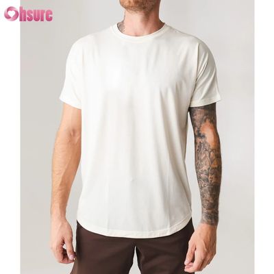 Camiseta de entrenamiento casual de manga corta con cuello redondo para hombre de alta calidad