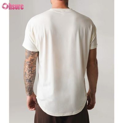 Camiseta de entrenamiento casual de manga corta con cuello redondo para hombre de alta calidad