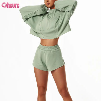 Nuevo conjunto de sudadera con capucha deportiva suelta para mujer de alta calidad y moda 2024, con cremallera de manga larga y cuello alto para invierno