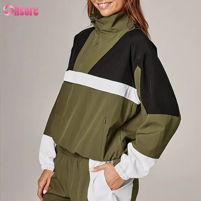 Chaqueta de lluvia deportiva multicolor de alta calidad para mujer estilo vintage resistente al viento con capucha Tejido de punto para ciclismo Correr al aire libre