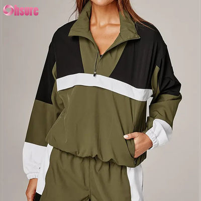 Chaqueta de lluvia deportiva multicolor de alta calidad para mujer estilo vintage resistente al viento con capucha Tejido de punto para ciclismo Correr al aire libre
