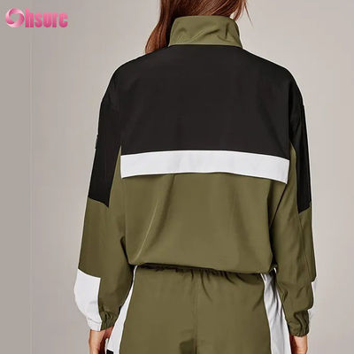 Chaqueta de lluvia deportiva multicolor de alta calidad para mujer estilo vintage resistente al viento con capucha Tejido de punto para ciclismo Correr al aire libre