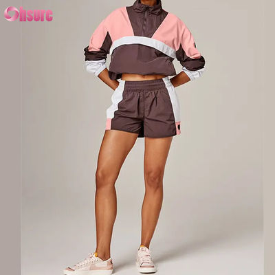 Chaqueta de lluvia deportiva multicolor de alta calidad para mujer estilo vintage resistente al viento con capucha Tejido de punto para ciclismo Correr al aire libre