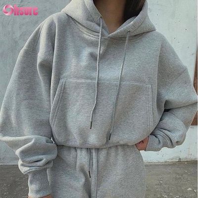Sudaderas con capucha de algodón para mujer de peso pesado con logotipo personalizado, sudadera lisa personalizada, cuello alzado, cremallera y top corto