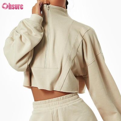 Logotipo personalizado Sudadera lisa personalizada con capucha para mujer Estampado de algodón de peso pesado Conjuntos cortos informales para mujer Dos piezas de punto de invierno