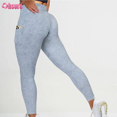 Personalizar Gimnasio V Leggings de cintura para mujeres Entrenamiento trasero levantamiento de pantalones de yoga Deportes Acondicionamiento físico Leggings de yoga con bolsillo