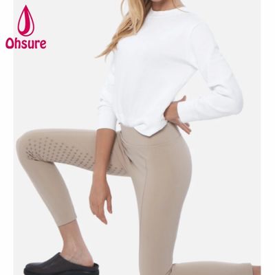 Mallas de equitación para mujer de cintura alta personalizadas de alta calidad con silicona, leggings ecuestres