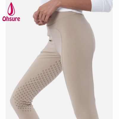 Mallas de equitación para mujer de cintura alta personalizadas de alta calidad con silicona, leggings ecuestres