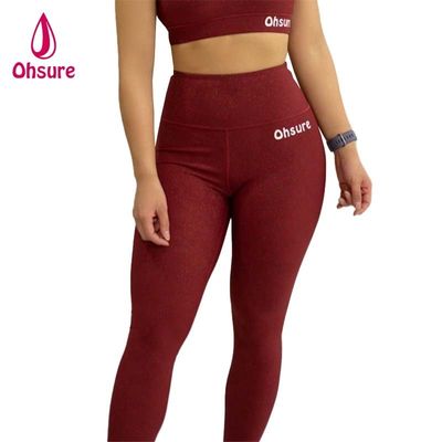 Calzoncillos de gimnasia de mujeres de cintura elástica Deportes ajustados de acondicionamiento físico con pantalones de yoga de patrón sólido