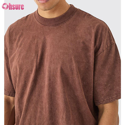 Camiseta vintage con estampado digital de alta calidad con lavado ácido, camiseta deportiva de gran tamaño, camiseta personalizada para hombre