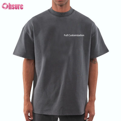 Camiseta Oversize con logotipo personalizado de alta calidad, de algodón vintage lavado, de corte holgado, con hombros caídos y gramaje pesado