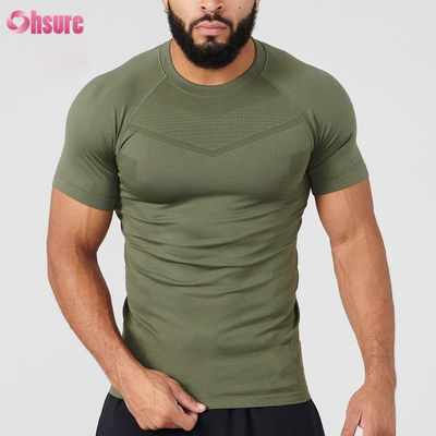 Camiseta de compresión para hombre, de manga corta, personalizada, de poliéster, ligera, de secado rápido, adecuada para correr y fitness, para entrenamiento muscular.